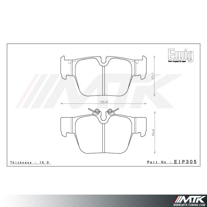 Plaquettes Endless MX72 EIP305 pour BMW X2 F39
